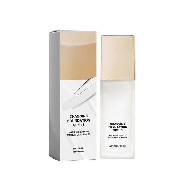 Fargeendrende Foundation, SPF15 Concealer Daglig Sminkebasekrem-30ml Natural Color