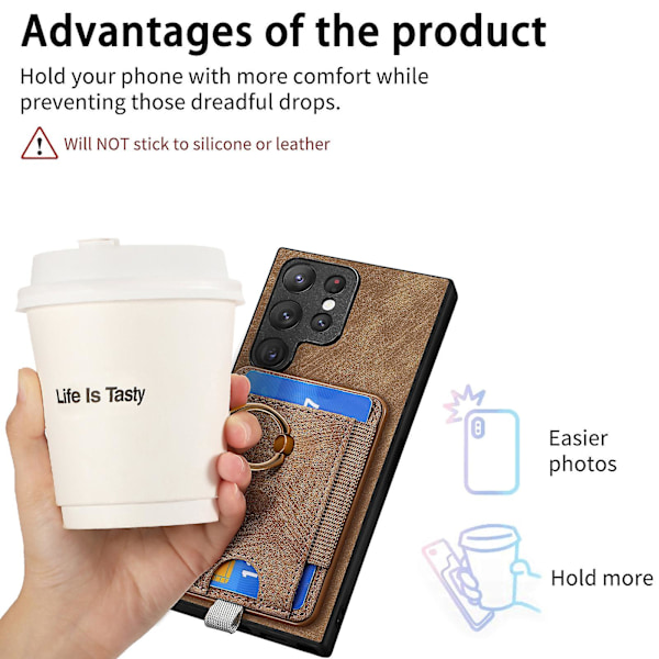 Magneettinen Nahkakotelo Samsung Galaxy S24 Ultralle, Premium-lompakkokotelo Suojaava Kotelo 2-in-1 Irrotettavalla Korttipidikkeellä ja Telineellä blue