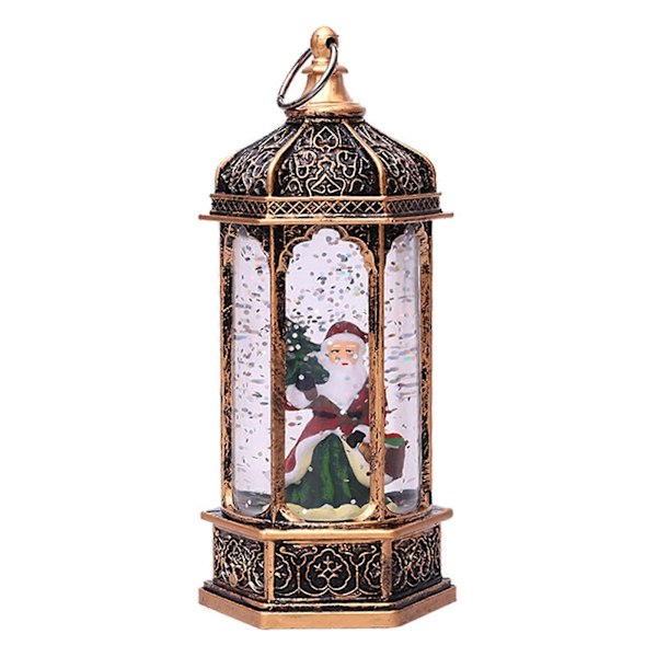 Julelanterne i europæisk retro-stil - Juletræ/Snemand LED-bærbar natlampe til hjemmet - Dekorationer til ophængning 3