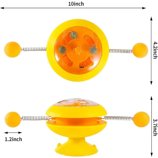 Kattmynta Interaktiv Träning Leksak, Roterande Katt Leksaker För Inomhuskatter Träning, Rolig Retande Katt Snurrande Vindmölla Leksaker Med Sugkopp blue