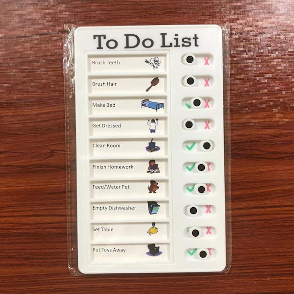 Opgavetavle Memo Boards 20*12cm, Daglig Opgaveplanlægger Tavle Skydende Opgavetavle Tjekliste Påmindelse To Do Liste Plastik Hvidtavle white b