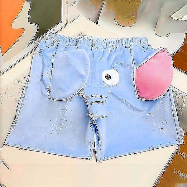 Elefantstamme Pyjamasbukser til mænd, elefant Pyjamasbukser, tegneserie Pyjamasbukser sjove ZD B2 blue shorts