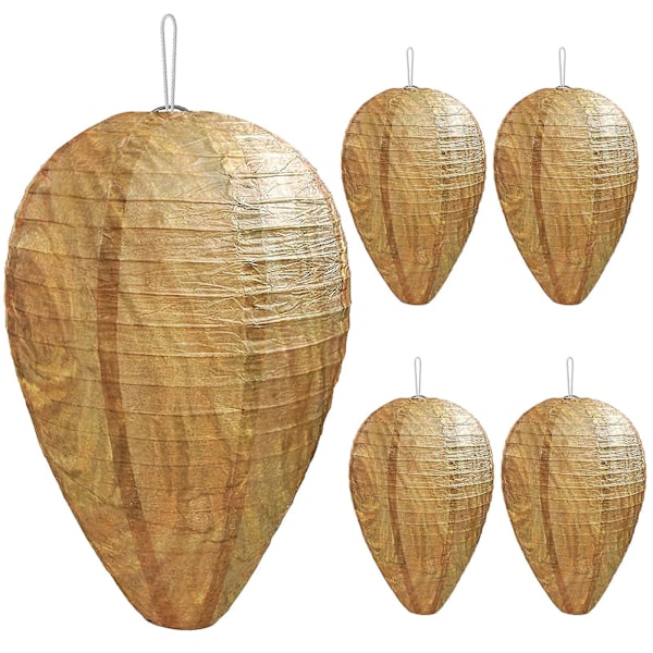 4 kpl suurta kokoa Anti Wasp Paper Decoy Wasps Nest Humane Pest Control Simulated Deterrent Nests -GSL