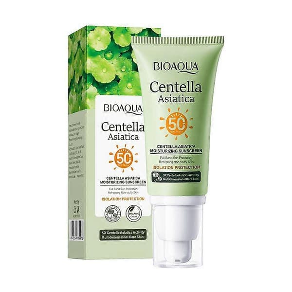 Centella Asiatica Solskyddsmedel, SPF50+ Återfuktande & Isolerande Kräm 2PCS
