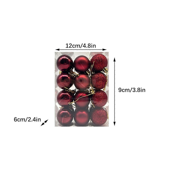 Julepynt 3cm Juletre L Kule Henge Hjem Fest Ornament Dekor a