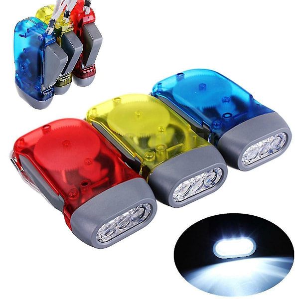 Handpressad LED vevdynamo vind upp ficklampa ficklampa nattlampa ljus juni 6.15 blue