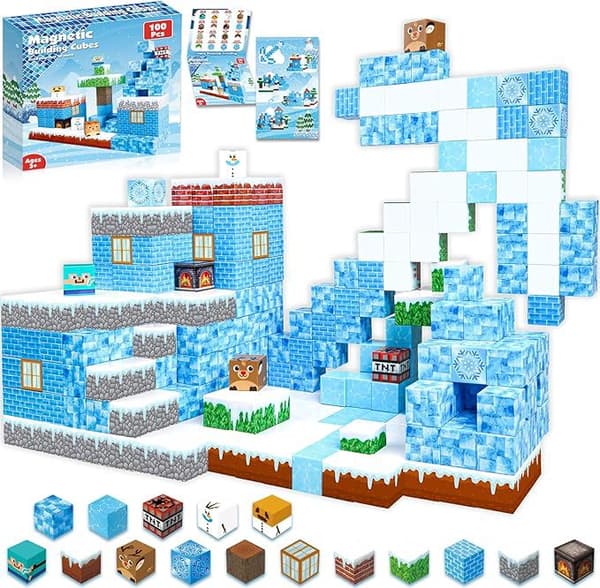 100 Magnetiske Byggeklodser - Børnelegetøjsgave qq04