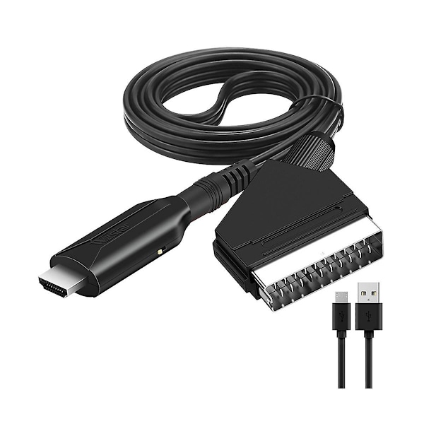 Scart till -Kompatibel Kompatibel Kabelkonverterare Professionell Video Audio Adapter för HD TV DVD Spel