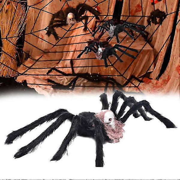 2 kpl Halloween-hämähäkki koristelu Tekohämähäkki Juhla rekvisiitta Kotiin Ikkuna Piha -DGJR