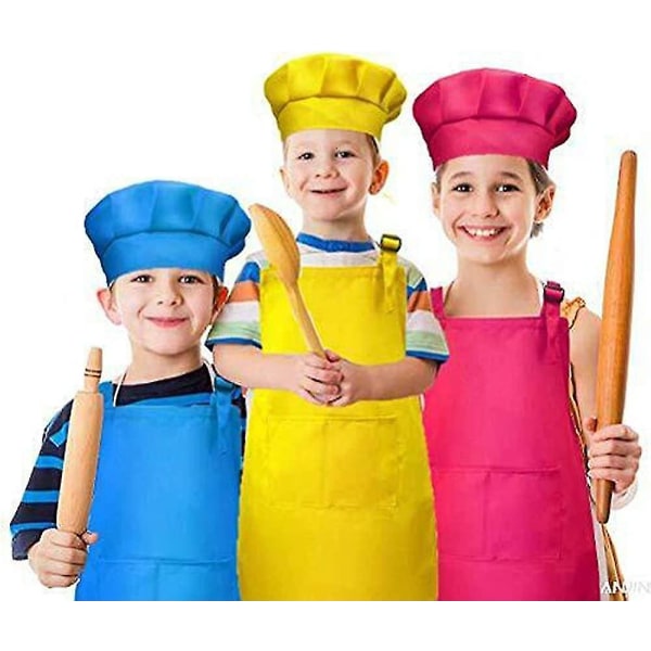 10-pack Barnkockshatt och Förkläde Set