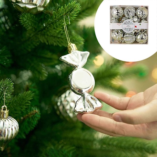Julgran Nytt Julset 18st Oregelbunden Rektangulär Ask Färgad Julgran Dekorativ Hängande Presentask lg
