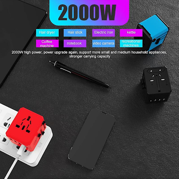Internationell Pluggadapter för Resor - Världsadapter för AC-ström red