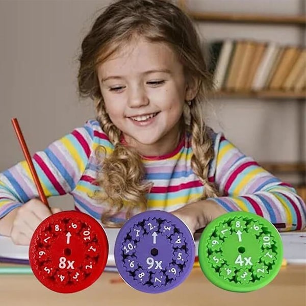 2024 Nya Mattefakta-Snurror för Fidgeters som Lär sig Division och Multiplikation på En (Lägg till eller Subtrahera 9) 9pcs - multiplication division