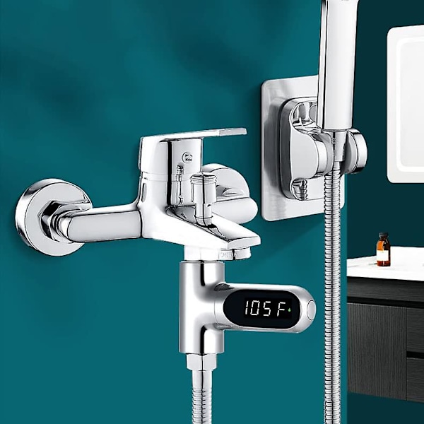Duschtermometer, 0~100  Babybadvattentermometer med 360° roterande display LED digital display duschvattentermometer