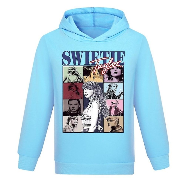 Pop Taylor Swiftie Hættetrøje Hættetrøje Børn Drenge Piger Langærmet Pullover Jumper Casual Toppe Julegave Light Blue 13-14 Years