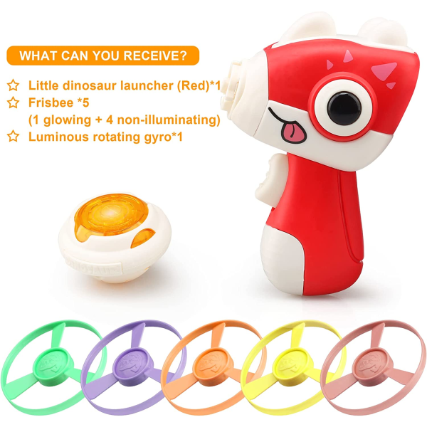 Flying Toy Discs Launcher for Kid, Backyard Games Red
