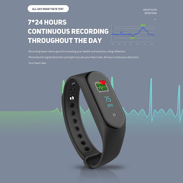 Smartwatch Fitness Tracker Blodtryk Puls Mænd Kvinder Sportsure blue