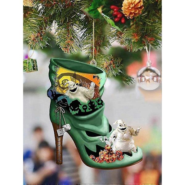 2024 Nightmare Before Christmas Julgransprydnader, 6 st 2d Platta Akryl Söta Jack Och Sally Jul Hängande Hängen -CHSZ