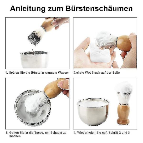 3 i 1 barberingssæt barberingsskål og barberingsstativ barberingsbørsteholder 6.15. juni