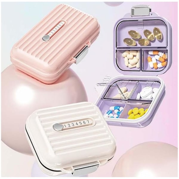 Mini Kannettava Pill Box, 2024 Uusi 7 Lokeroa Päivittäinen Lääke Pill Organizer pink m