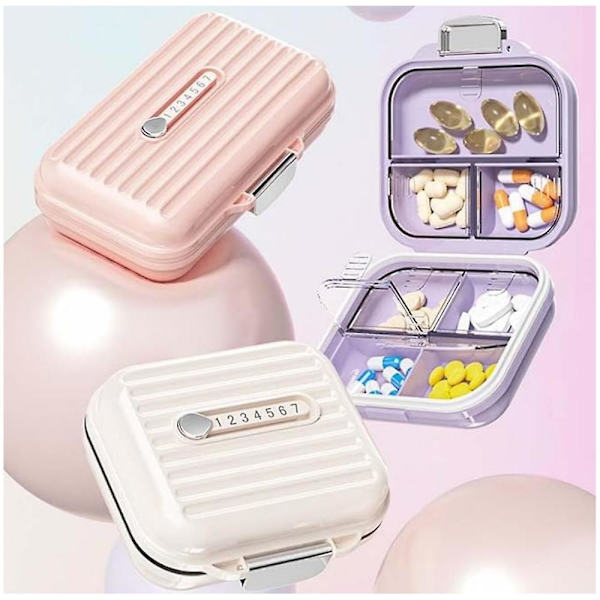 Mini Kannettava Pill Box, 2024 Uusi 7 Lokeroa Päivittäinen Lääke Pill Organizer white m