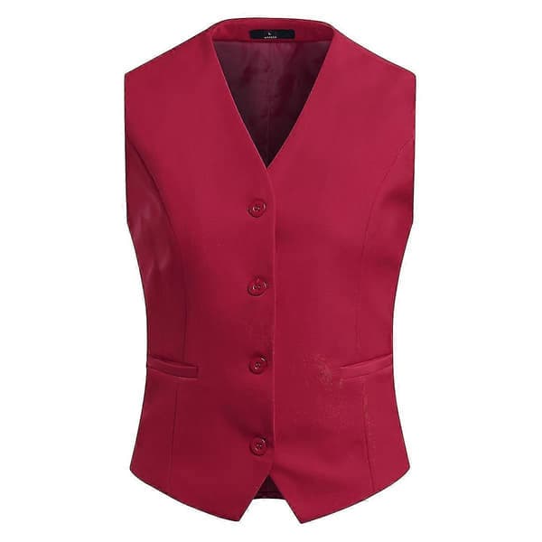 V-hals Vest for Kvinner, Solid Farge, Business Office