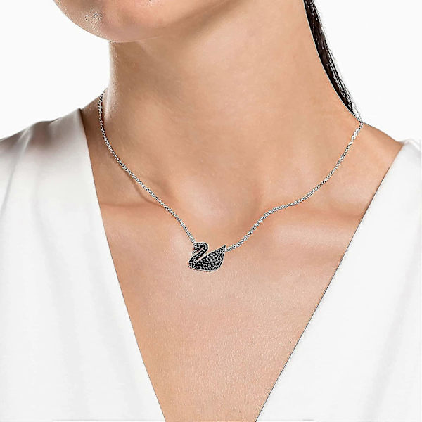 Kvinnors ikoniska Black Swan Collection Halsband Facet Swan Halsband