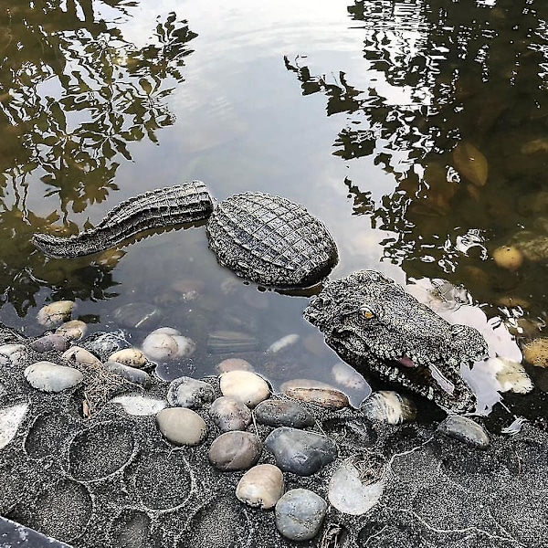 Flytande alligatorhuvud Decoy Alligator Utomhusstatyer Flytande krokodil för gåskontrollfalsk Gator Avskräckande Ducksswamp Gräsmatta Krokodil Damm D