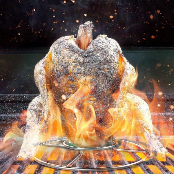 Ølboks Kyllingrist, Rustfrit Stål Kyllingstativ Kompatibel Med Ryger Og Grill