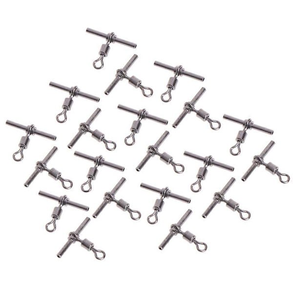 20 kpl T-muotoisia kalastuspyöriä, kalan tynnyri, ristilanka, messinki pää, kalastustarvikkeet 0.6mm