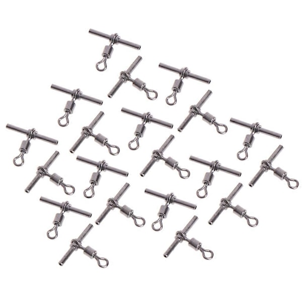 20 st T-formade fiskesnurror Fiskkolv Korslinje Mässinghuvud Fiskeutrustning 0.6mm