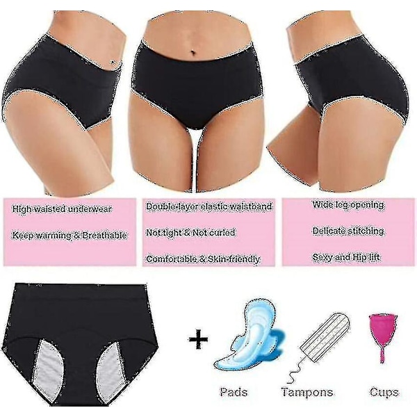 Black Friday 5pc Menstruasjonsundertøy Kompatibel Kvinner Lekkasjesikker Bomull Dametruser Briefs FF R 5pcs