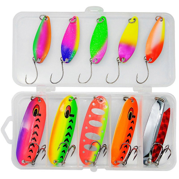 10 stk. Fiskeskeer Lokker & Agner Holdbare Hård Metal Spinner Agner til Ferskvand & Saltvand 18