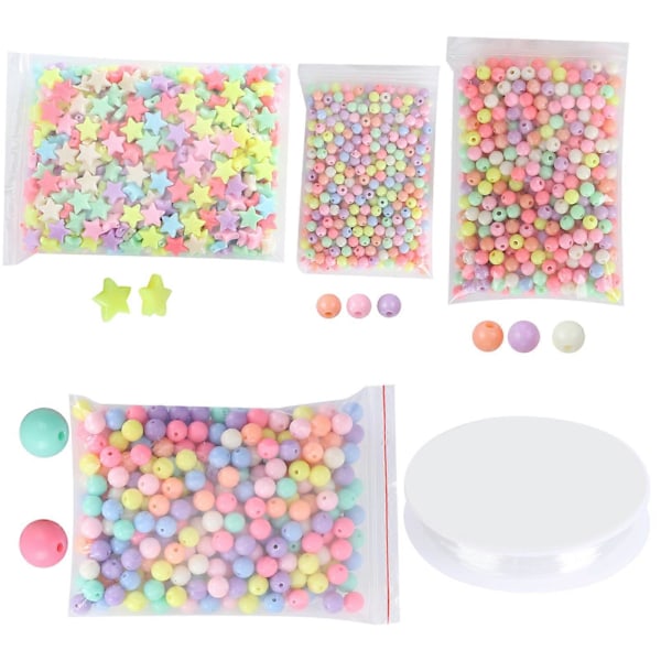 Runde Perler Fargerike Femtakkede Stjerner Håndlaget Bit DIY Håndverk Forbruksvarer 6mm 8mm 10mm