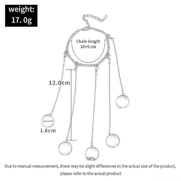 Punk Kæde Tassel Armbånd Med Slave Finger Ringe Til Kvinder Piger