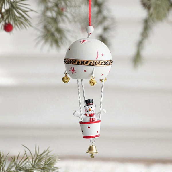 Gratulerer med dagen ballonger Juler jern malt varme ballonger Juletre hjort snømann julenissen dekorasjon liten anheng wh