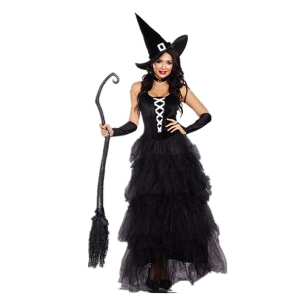 Halloween häxklänning maskeradfest rollspelsdräkt XL