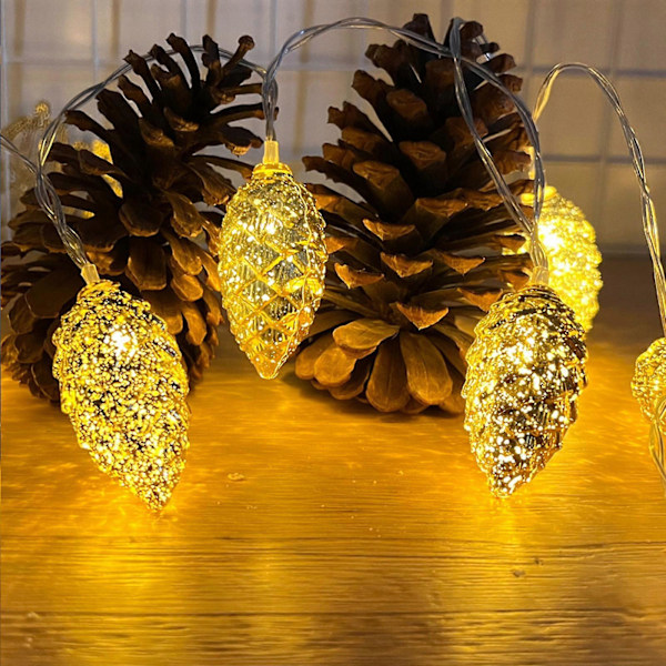 Julepynt Juledekorasjonslysstreng Pinjekonglelysstreng For Jul Bursdag Juletre Thanksgiving Dekorasjoner Batteri b