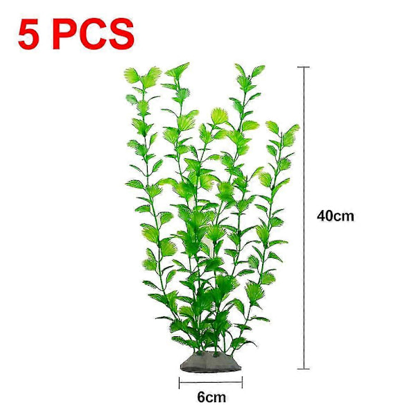 Til Akvarie Dekoration, Plastik Akvarieplanter, 5-Styk Kunstige Høje Akvarieplanter