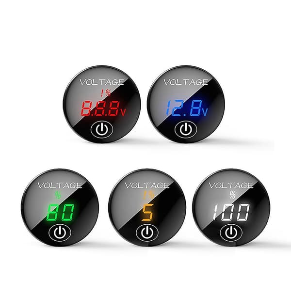 Bil Motorsykkel For Dc 5v-48v Led Panel Digital Voltmeter Batterikapasitet D white