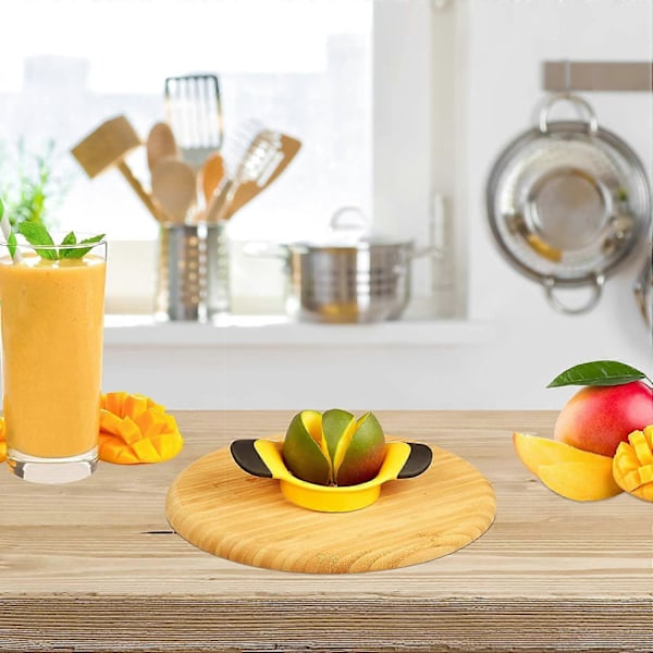 Mangoskärare, skär & kärna mango, halkfritt handtag, rostfritt stål blad (A-5-F6)