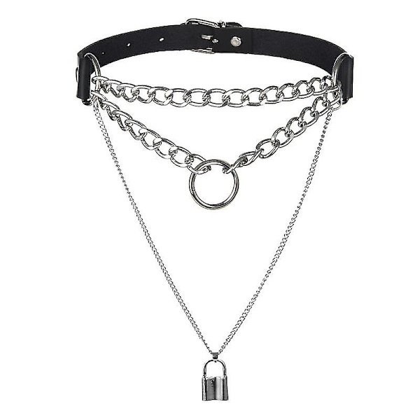 Egirl Choker Kaulus Lukko Gootti Kaulakoru Punk Goth Korut Harajuku Tyyli Musta Choker Emo Grunge Esteettiset Asusteet