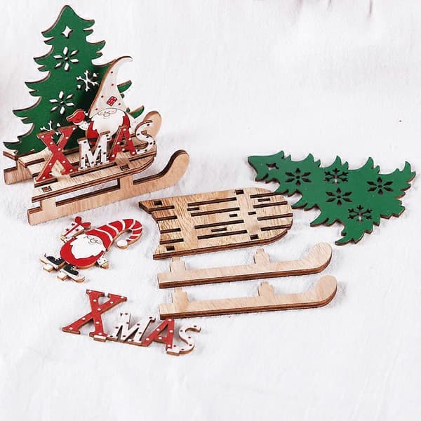 Juleferie Adventskalender Julepynt Tre DIY Sledepynt Kombinasjonspynt a