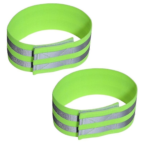 4 st reflekterande elastiska band med hög synlighet och säkerhetsrem armband sporttillbehör för jogging cykling promenader (grön)__