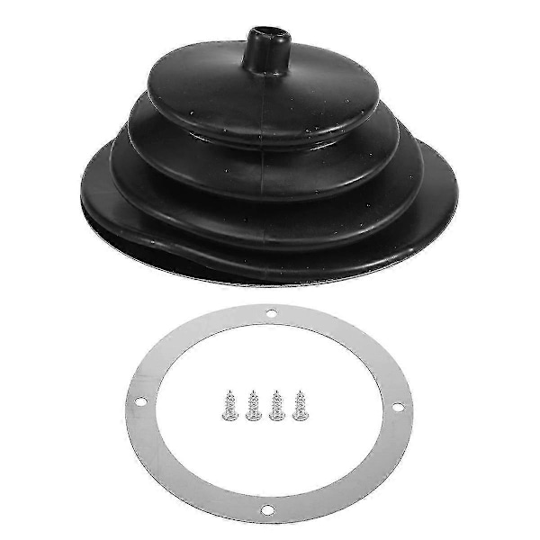För Mr Gasket 1651 Växelspaksdamask Liten Rund Svart Gummi 5.250 Tum Rund Platt Växelspaksknopp f26