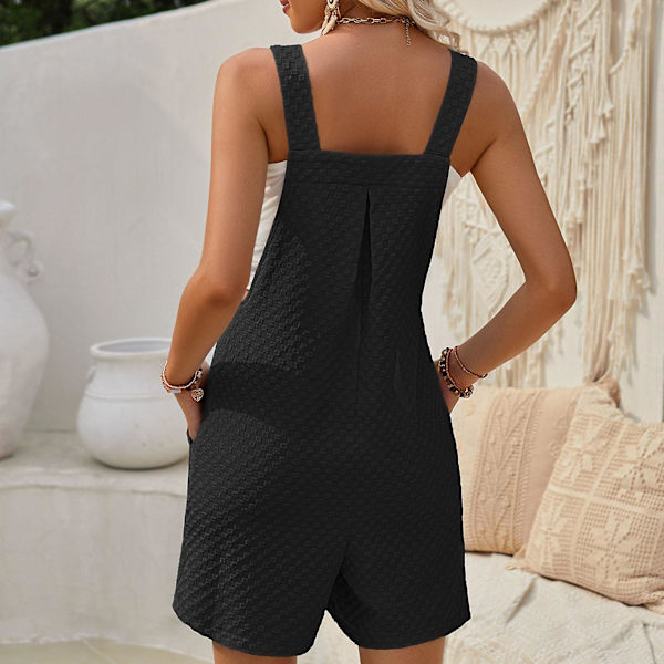 Dam 2024 Sommar Linne Dungarees Casual Jumpsuit Ärmlös Lös Justerbar Romper Med Ficka Jumpsuit -GSLA ZD Q l