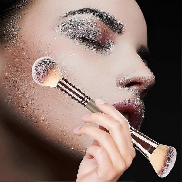 Foundation Makeup Børste, Dobbeltendet Makeup Børster Til Blanding Af Flydende Puder, Concealer Creme Kosmetik, Blush Børste
