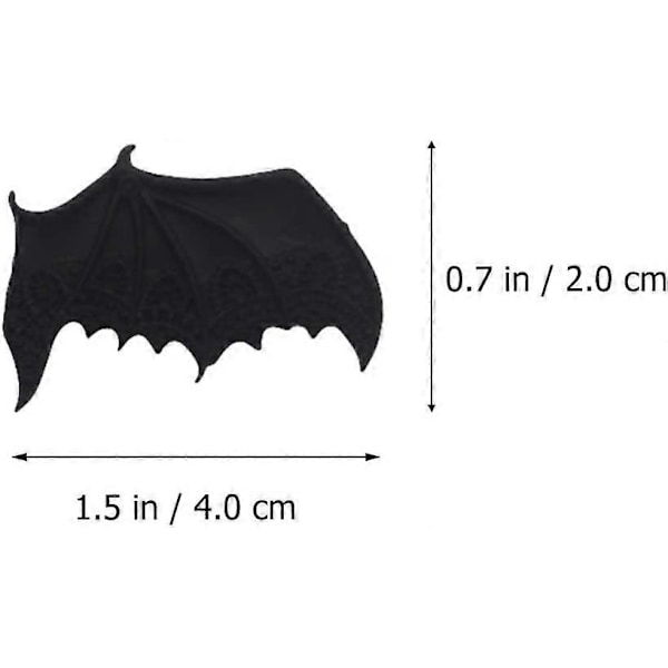 Halloween Party Bat hårklämma & fladdermusvingar (svart+silver) 2 par (D-583-A)
