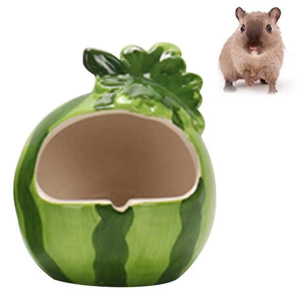 Keraaminen hamsterisänky talo pieni lemmikkieläinten elinympäristö häkkitalo Watermelon shape