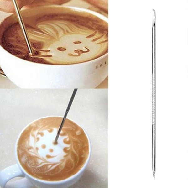 Bærbar Latte Art-graveringspenn i rustfritt stål, DIY-krydderpenn, enkel å rengjøre
